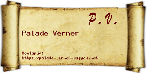 Palade Verner névjegykártya
